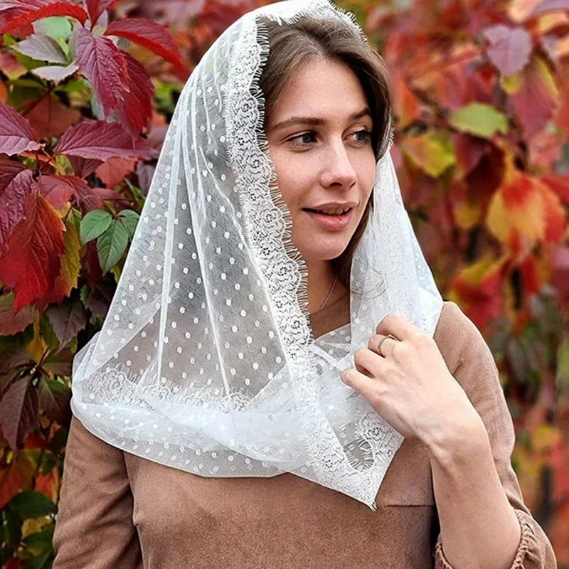 

Кружевная шаль, вуаль, шарф для свадьбы, закрывающая голову, шаль, фата, восточная ортоксная церковная вуаль для официальных мероприятий