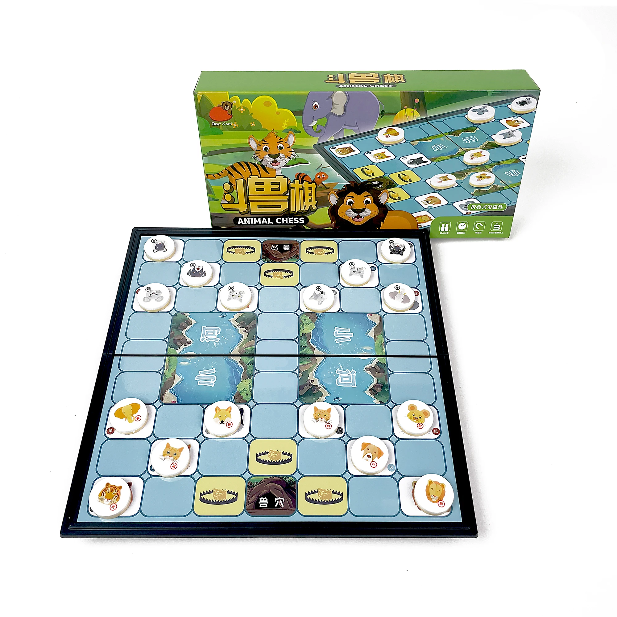 

Настольная игра «Шахматы с животными»: складная магнитная стратегическая игра, портативный пластиковый набор для путешествий и активного отдыха, классическая игра