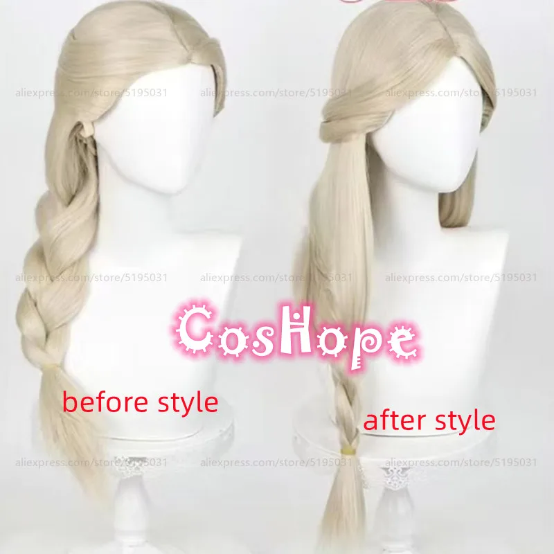 Fiona Gilman Cosplay Wig IDV Priestess 52cm Pre Braided Hair Light Golden Wig Cosplay Anime Wigs Heat Resistant Synthetic Wigs