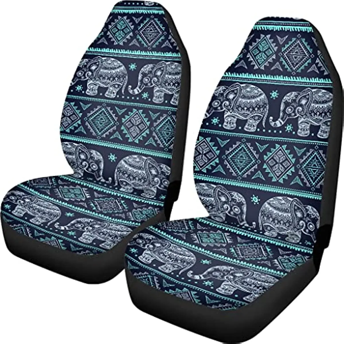 

Seat Protector Carseat African Tribal Ornament Elephant Vintage Graphic Vector Lotus Ethnic Universal Automotive Seat Cov