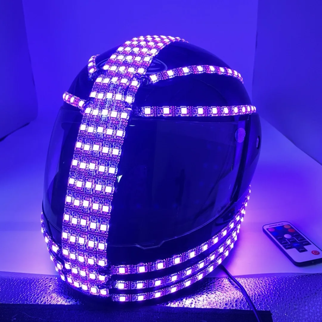 Handmade Rave LED Capacete de motocicleta, Capacetes Racer seguros, Brilhando no escuro