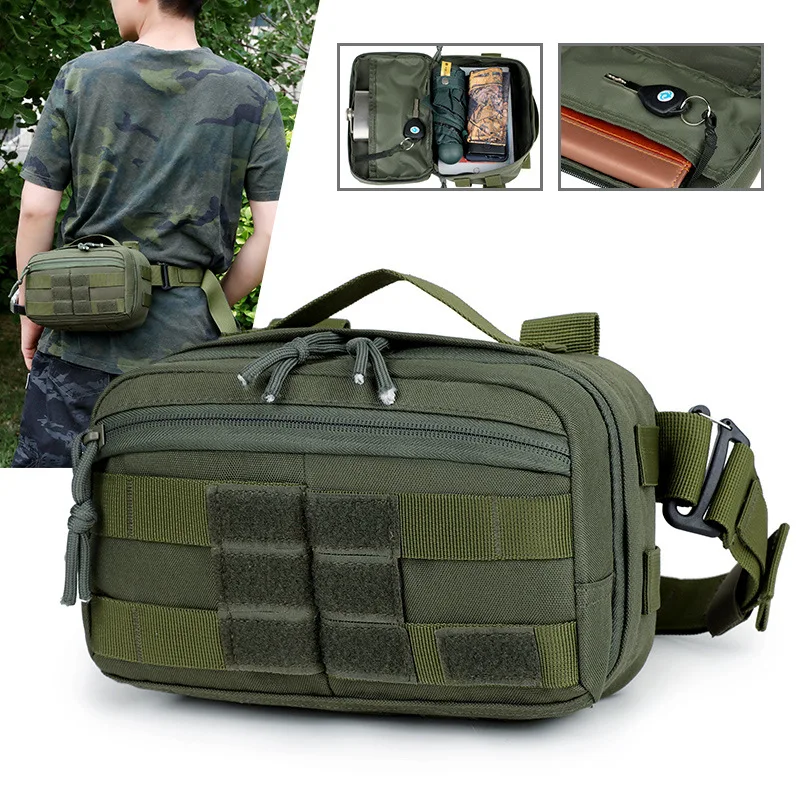 

Tactical Climbing Waist Bag Cycling Fishing Sports Shoulder Bags Molle Hiking Camping Outdoor Travel Trekking Men Waist Pack sac