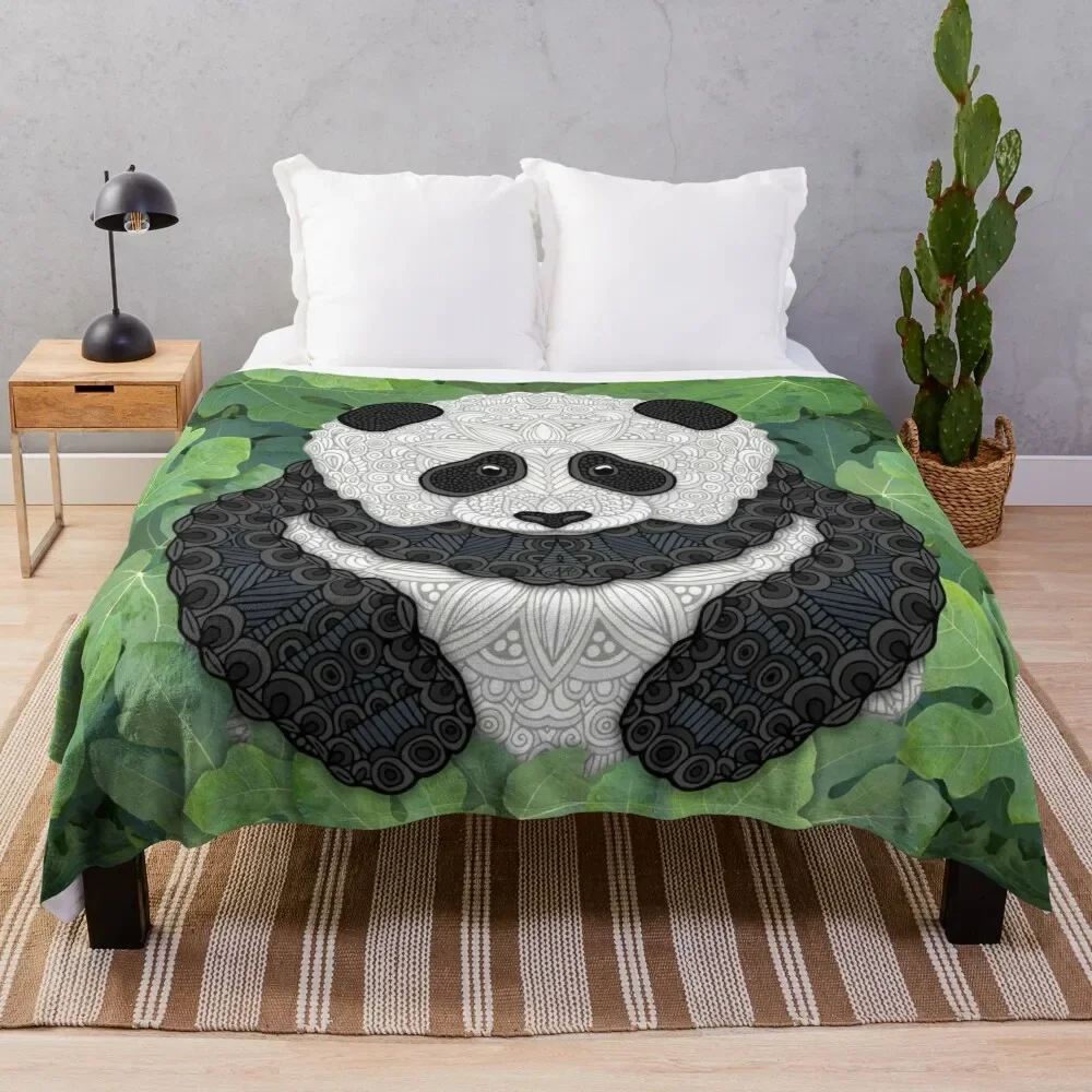 

Little Panda Throw Blanket Flannel Fabric Thermal Decorative Sofa Blankets