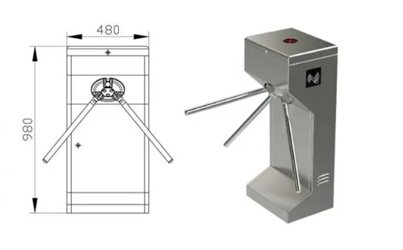 Portão do tripé com sistema do bilhete para o torniquete do torniquete do parque de diversões com controle de acesso do código QR