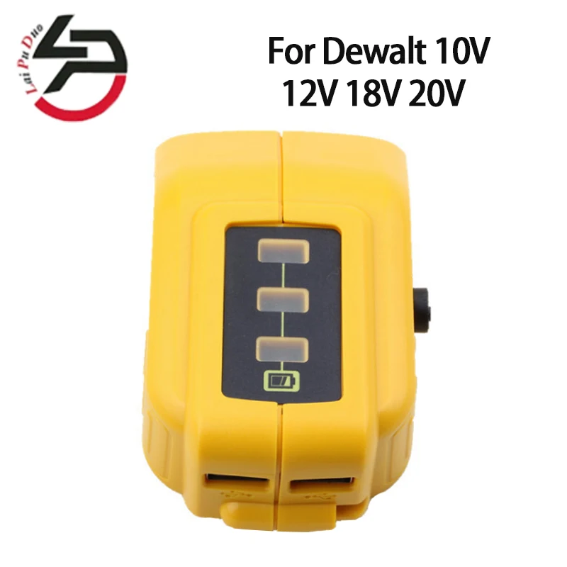 

Dawupine New DCB091 with 12V DC Output USB Adapter for Dewalt 10V 12V 18V 20V Rechargeable Jacket