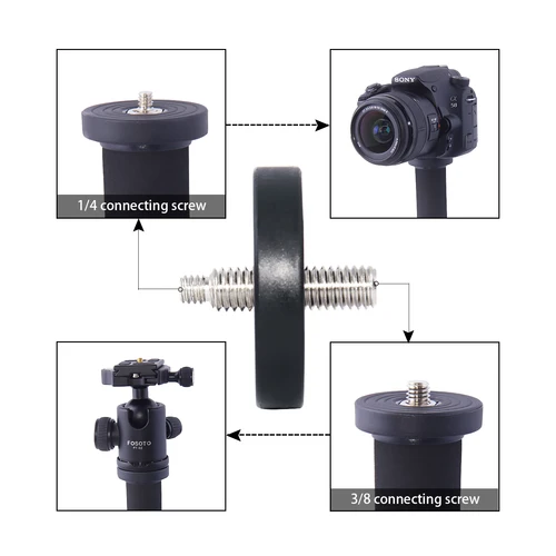 Imagen 2 del producto Manbily A-222 65 pulgadas/165 cm 5 secciones monopié de cámara Base de trípode plegable de aluminio para cámara Canon Nikon Sony Panasonic DSLR SLR