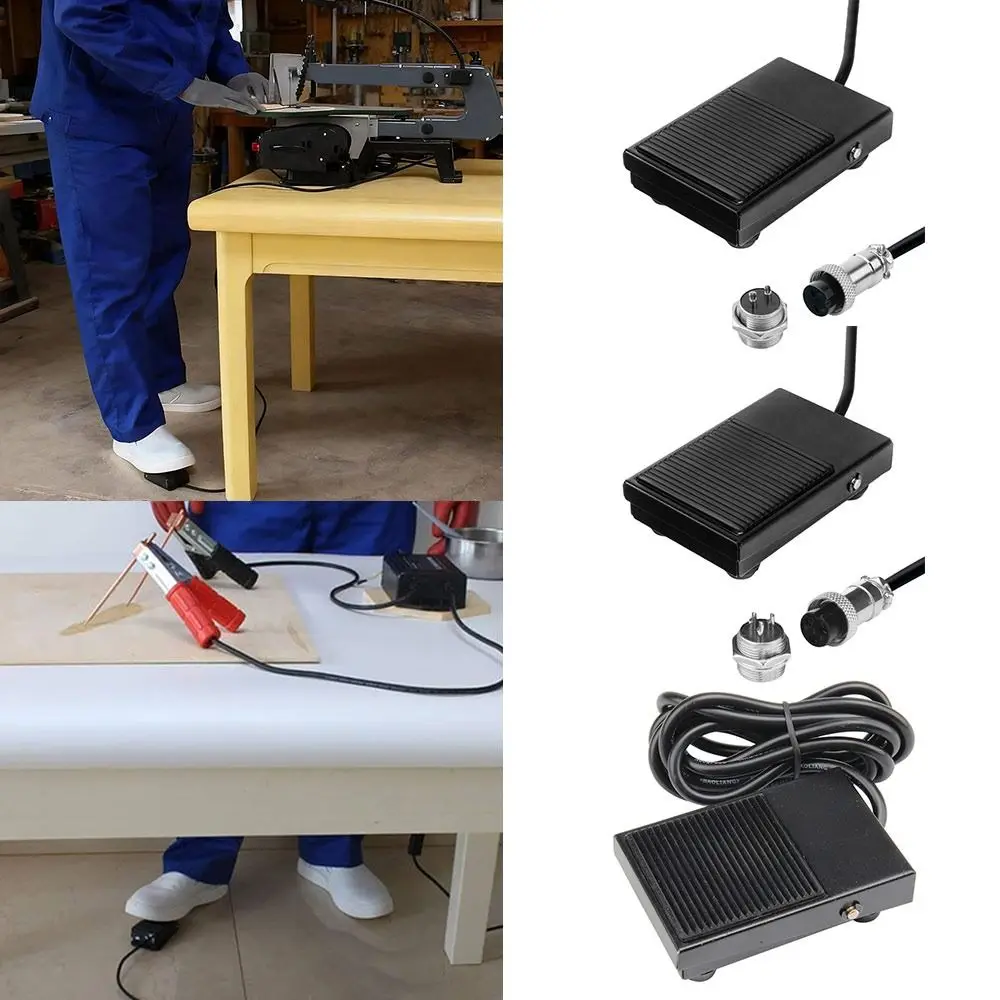 Professional Anti-Skid Foot Pedal Switch 220V 2Pin/3Pin Momentary Switch Multi-functional Plug and Play ON/OFF Industrial