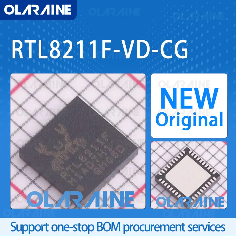 5/10/100Pcs RTL8211F-VD-CG QFN-40 original 100% ic chip Ethernet transceivers