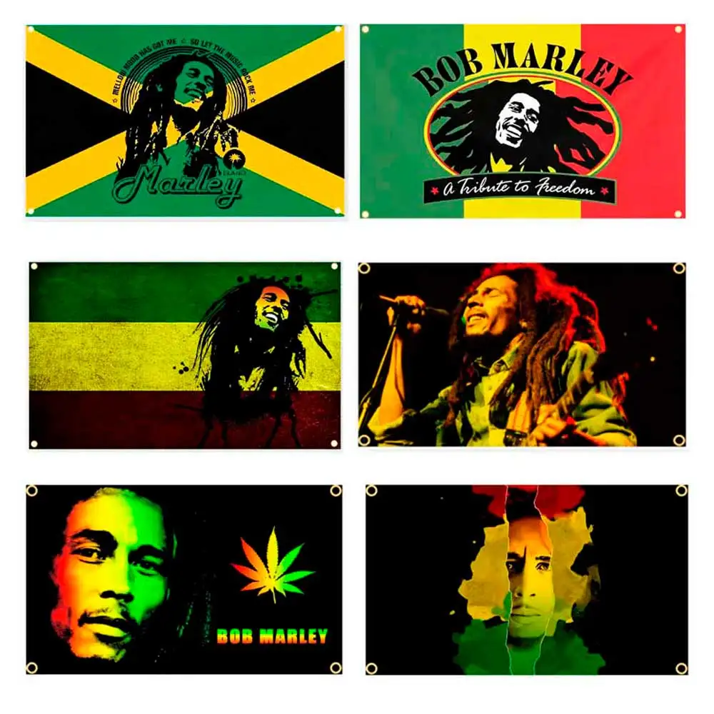 60x90cm/90x150cm Reggae Bob Marley Singer Flag Tapestry Banner Wall Hanging Banner For Bedroom Home Outdoor Decor