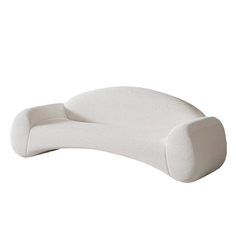 

Cream wind small apartment designer special-shaped small sofa creative curved clothing store reception lounge area fabric sofa