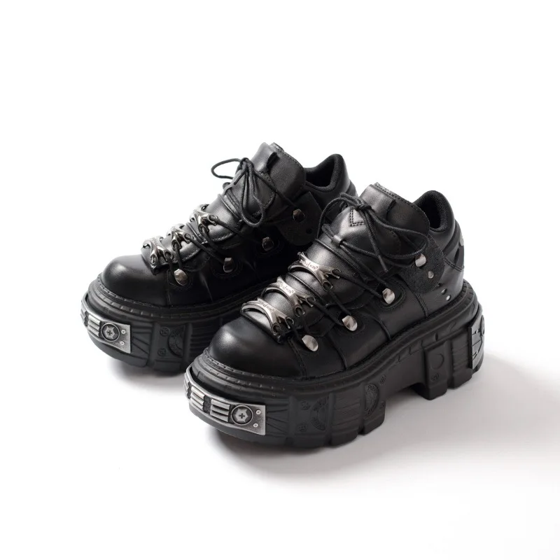Plus Size Platform Sneakers Women Thick Sole Heavy Metal Punk Shoes New