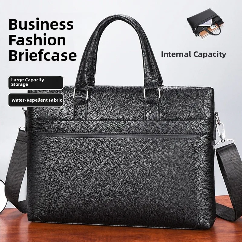 

Мужская деловая сумка для ноутбука из искусственной кожи, на одно плечо, через плечо, модный матовый дизайн