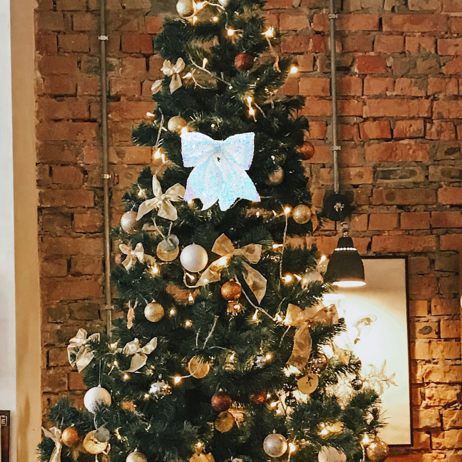 

Bow Decoration Bows for Presents Wreath Tree Topper Decorative Hanging Ornaments Holiday Party Big Ribbon Glitter