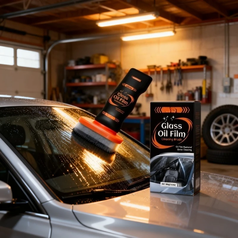 

Щетка для очистки автомобильных стекол 100 г, средство для удаления масляной пленки и антизапотевания, гидрофобная салфетка, портативная щетка для чистки