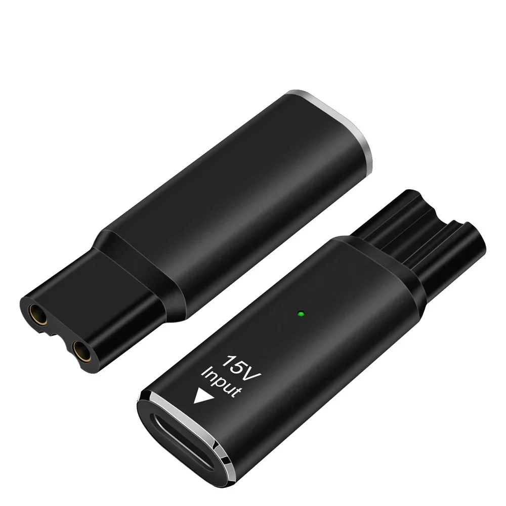 15V Type-C Shaver Adapter, Charging Converter for Philips Norelco One Blade Pro, QP6510, QP6520, QP6530 Beard Trimmer,