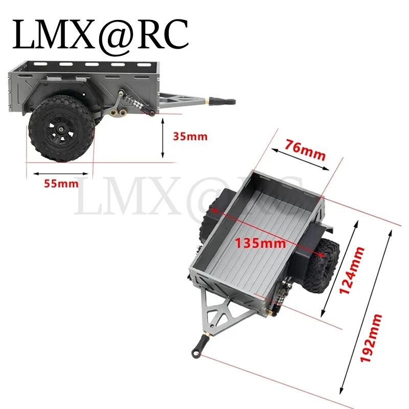 Metal Trailer Car Cargo Carrier Decoration for TRX4M TRX4-M 1/18 RC Crawler Car Upgrade Parts Accessories