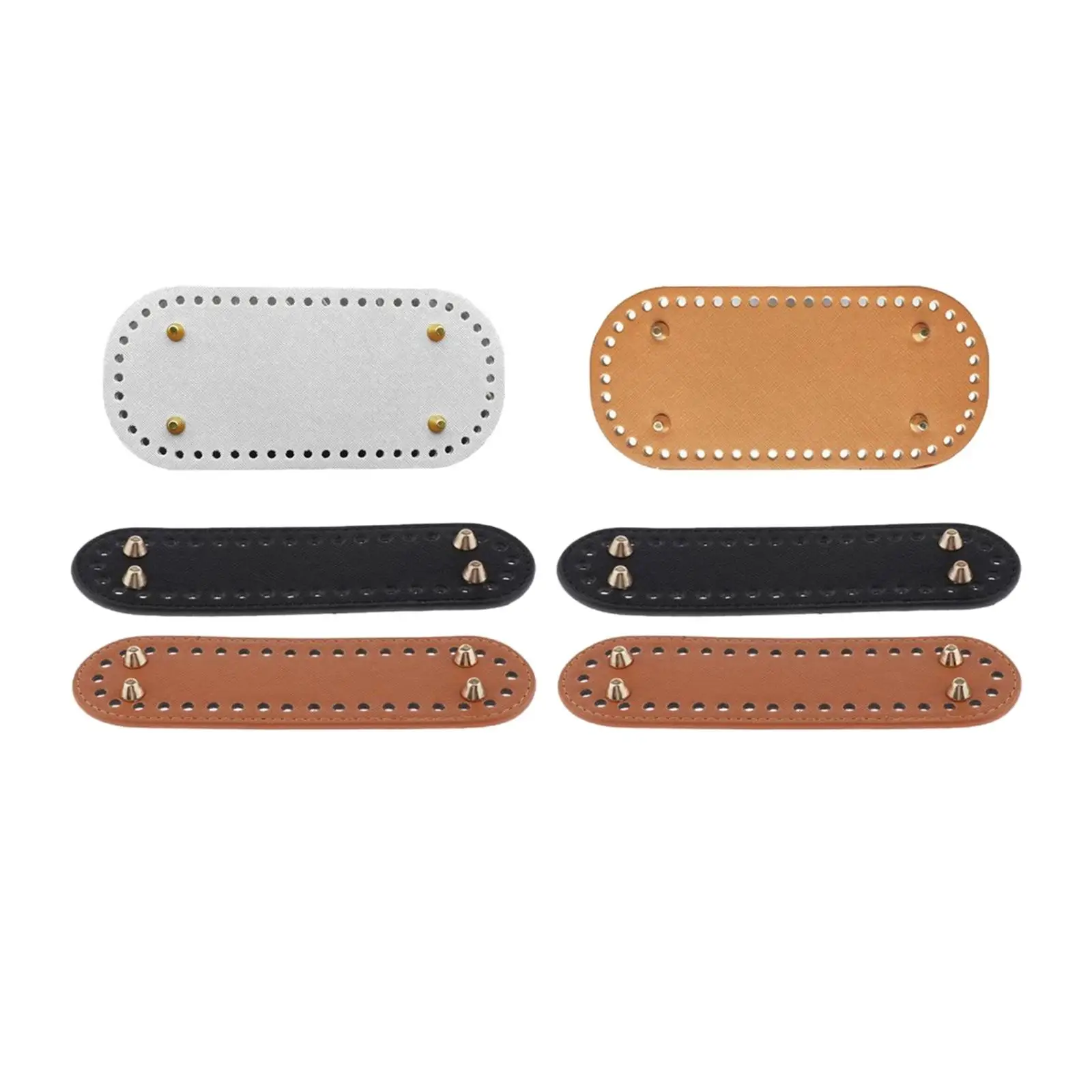 6x PU Leather DIY Bags Bottom Pad Insert Replacement Handbag Purse Bag Making Accessories