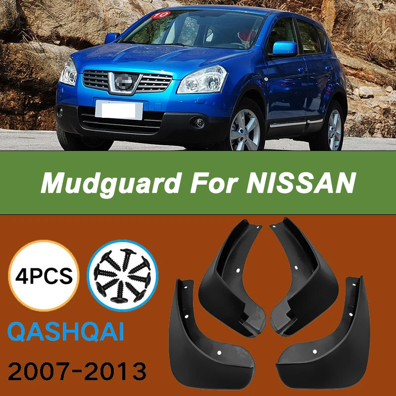 

For Nissan Qashqai 2007-2013 2008 2009 Automotive Tire Mudguard Waterproof Prevent Mud Splashing Car Mud Flaps 4pcs Accessories