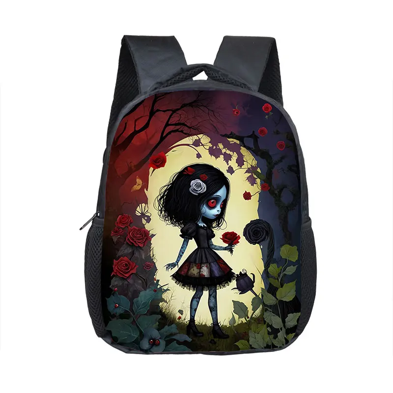 Horror Nightmare Zombie Girl Children Backpacks Dark Gothic Girls Bookbag Toddler Kids School Bags Kindergarten Cartoon Bag Gift