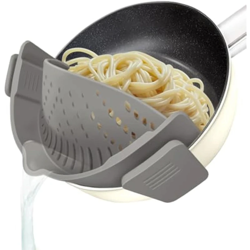 

Suitable for pasta filters, clip on silicone filters, hands-free pan filters, suitable for all bowls and pans in the kitchen