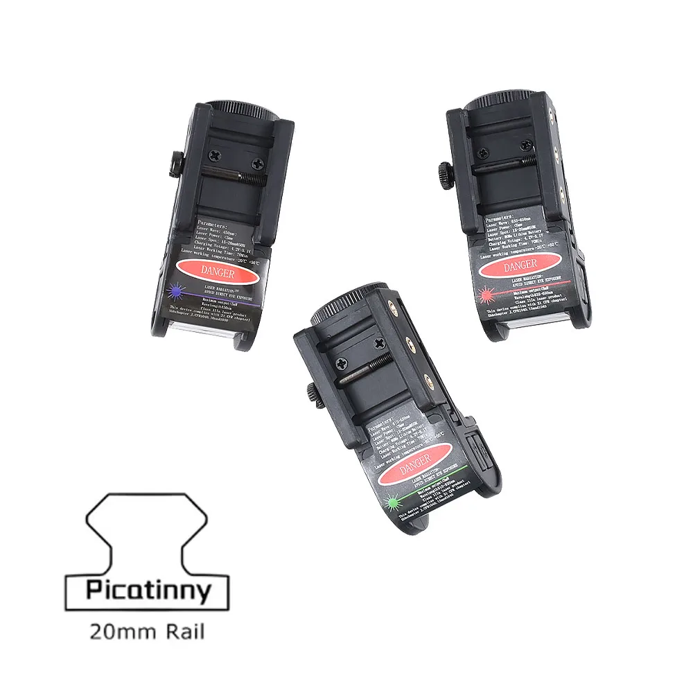 Wiederaufladbare LED Taktische Taschenlampe Rot/Grün/Blau Laser Kompakt Passend für 20mm Schiene für G17 19 Stroboskop-Licht Lampe 500 Lumen – Detail 4