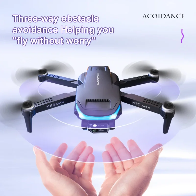 New drone K101 Max with dual 4K cameras high-definition aerial photography 3-sided obstacle avoidance and positioning mini drone