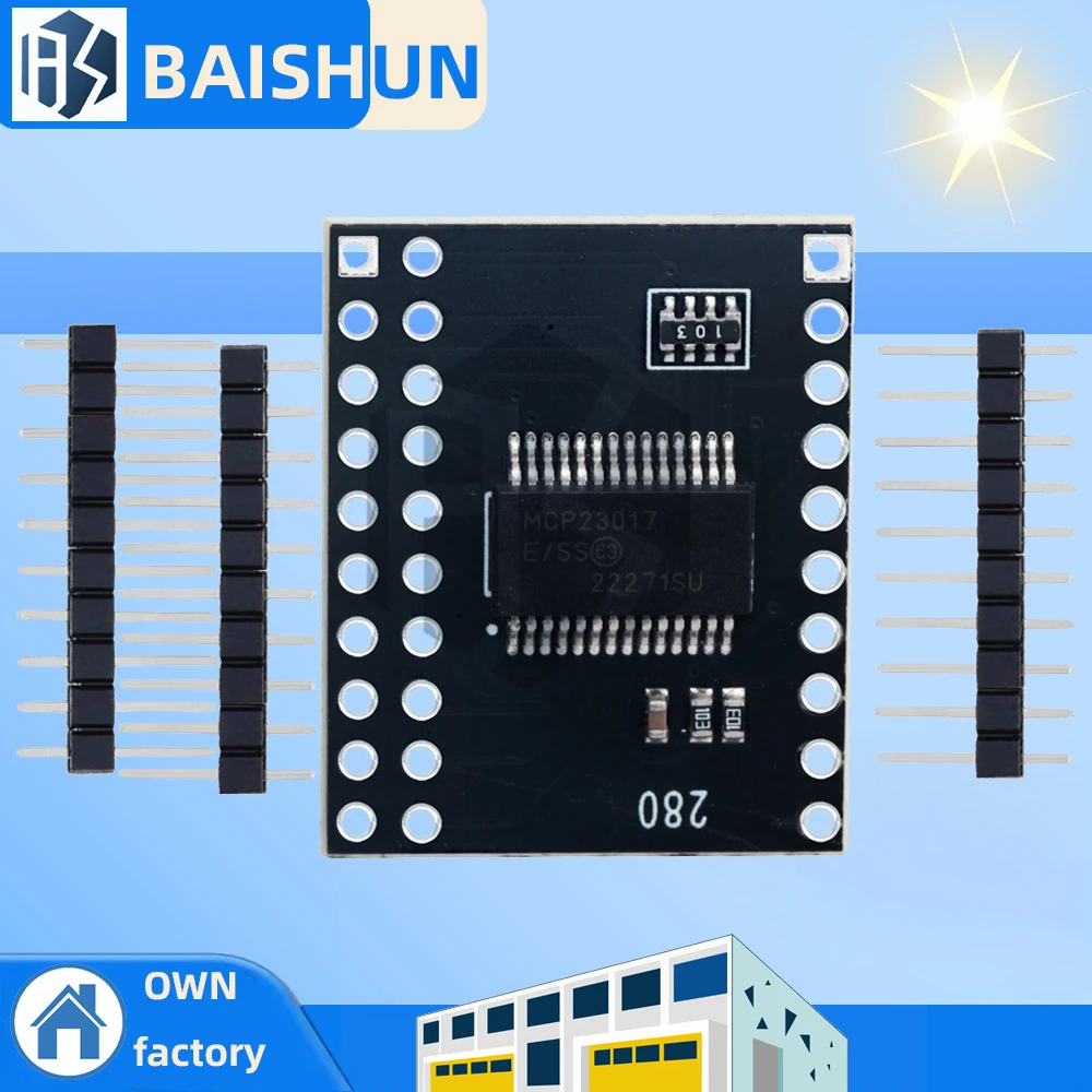 MCP23017 وحدة الواجهة التسلسلية IIC I2C SPI MCP23S17 ثنائي الاتجاه 16 بت I/O المتوسع دبابيس 10Mhz وحدة الواجهة التسلسلية