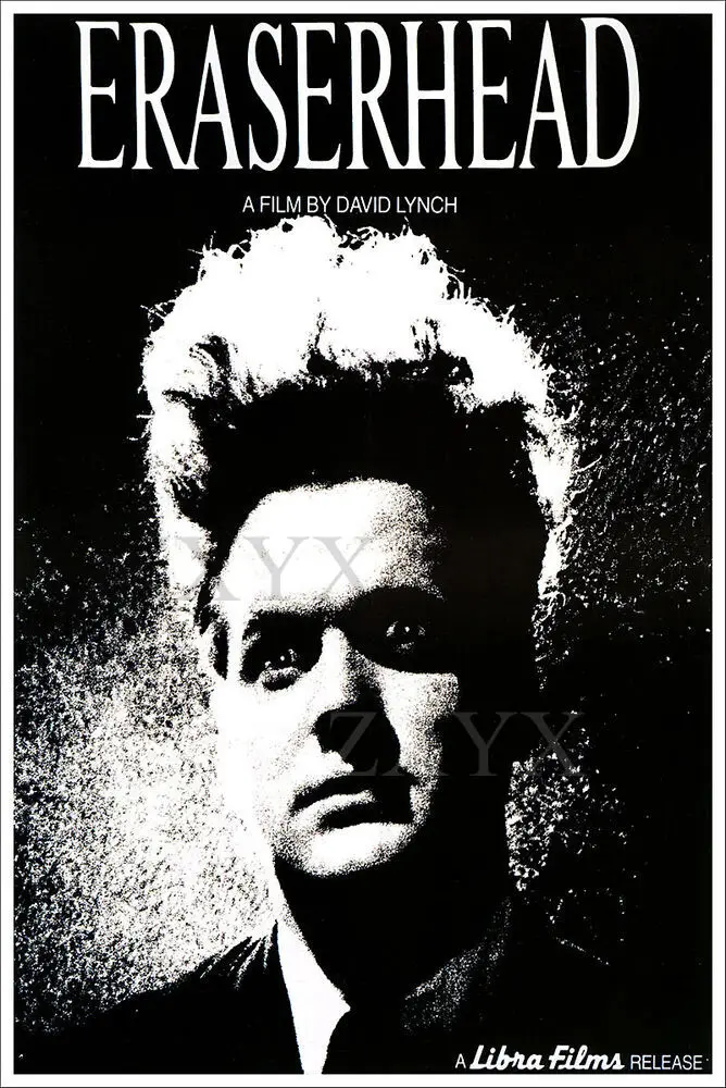 Vintage Black and White David Lynch Horror Movie Poster Eraserhead