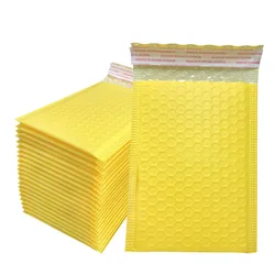 Impermeável autoadesivo plástico bolha Envelope, eletrônica embalagem saco, presente do livro, saco de envio, amarelo brilhante, 50pcs