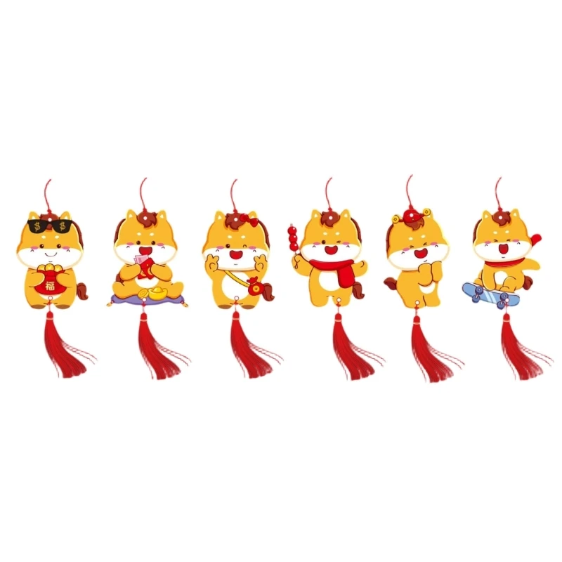 

6PCS New Year 2026 Paper Ornament Set of 6 Gold Foil Embellished Decorative Accessories for Plant Gifts