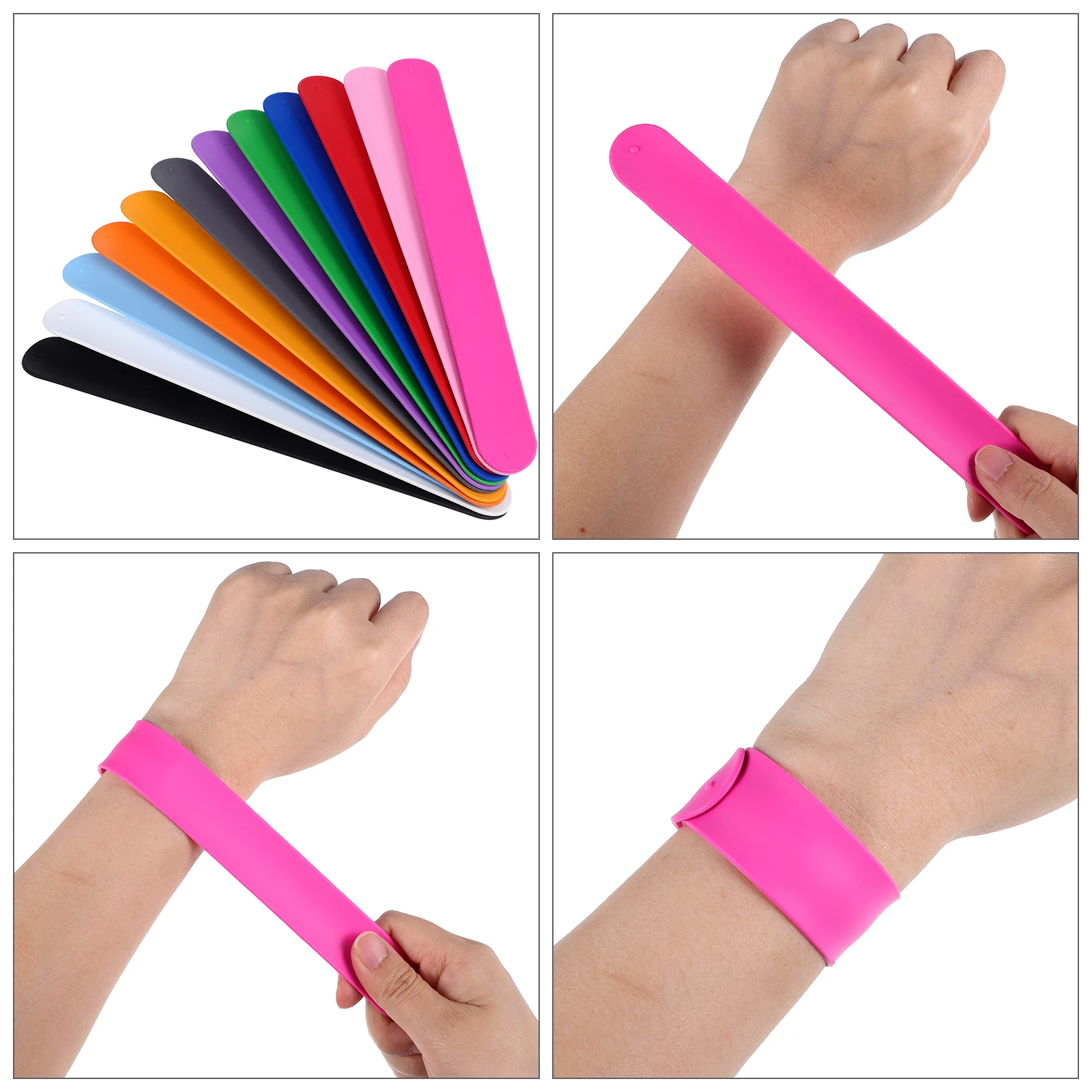Silicone Slap Bracelets Colorful Wristbands For Party Favors, Wrapping Paper, Classroom Events, Birthday Decorations, Snap