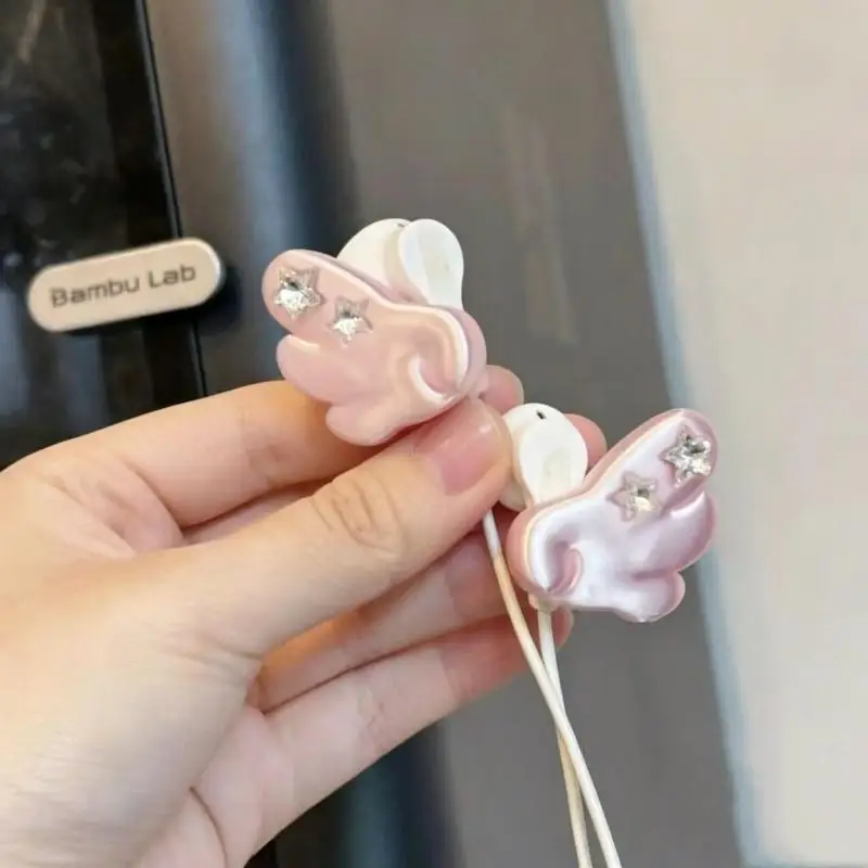 1Pair Kawaii 3D Wing Earphone Decoration For Wired Headphones Cute Angel Wings DIY Accessories Aesthetic Earphone Ornaments