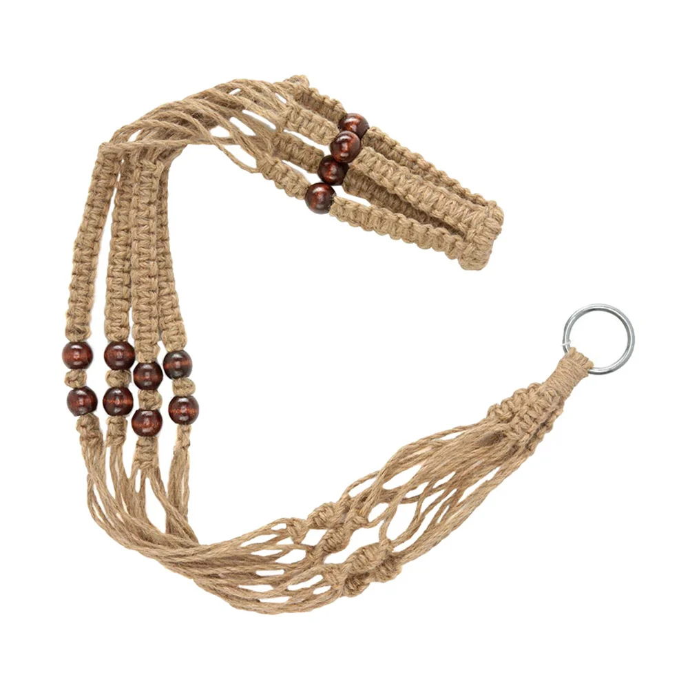 

1Pcs Hanging Net Pouch Basket Woven Rope Planter Holder for Indoor Outdoor Use Vintage Style Plant Hanger Decor Macrame Flower