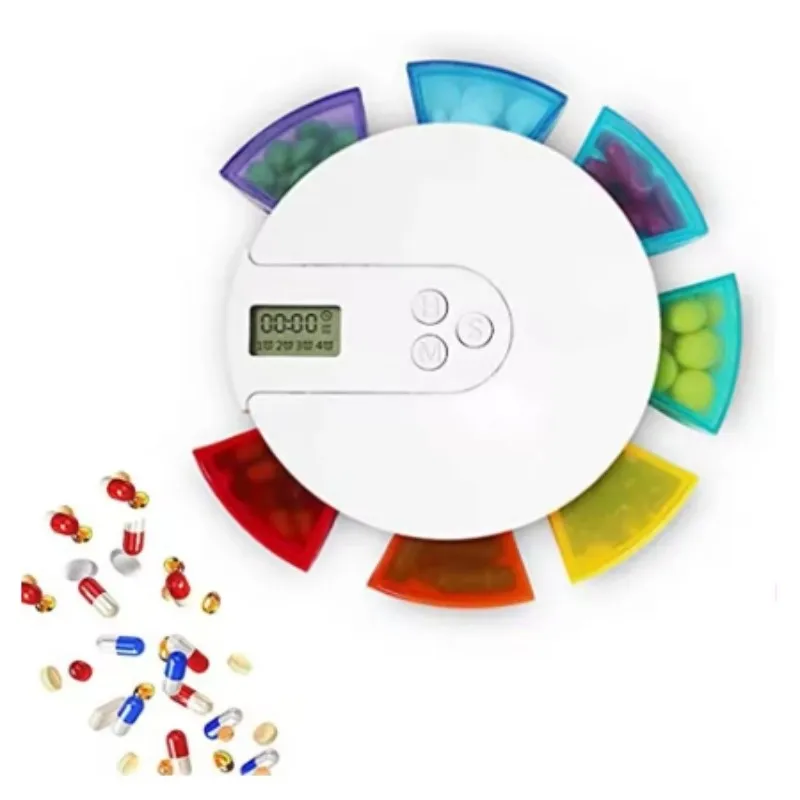 

Portable Travel Timed Reminder Pill Box Vitamin Pills Cases Container Organizer Storage Tablets 7 Days Grids Medicine Fish Oils