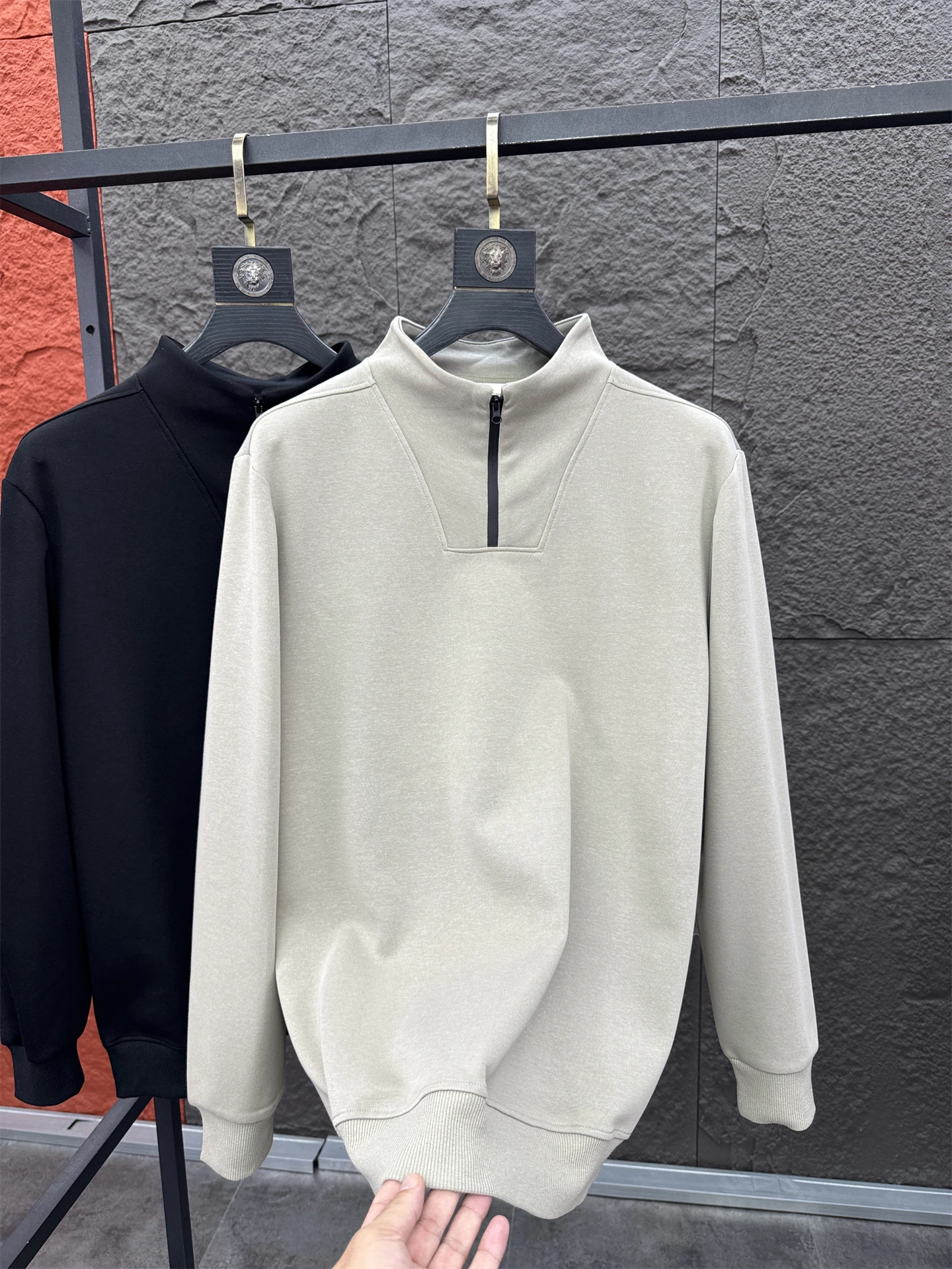 Svip Sli الخريف Faion الرجال هوديي مريح f سستة الوقوف طوق عارضة البلوز مرونة الدافئة ملابس السفر