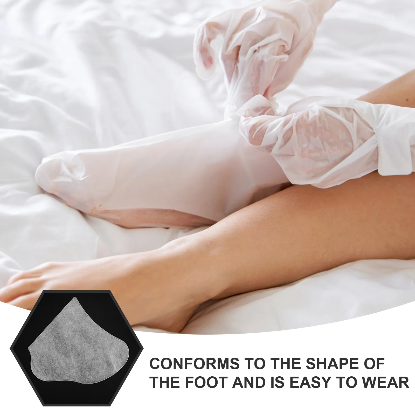 

50 Pairs Foot Soaking Covers Moisturizing Non-Woven Foot Covers for Dry Cracked Skin Spa Pedicure Socks Overnight Care