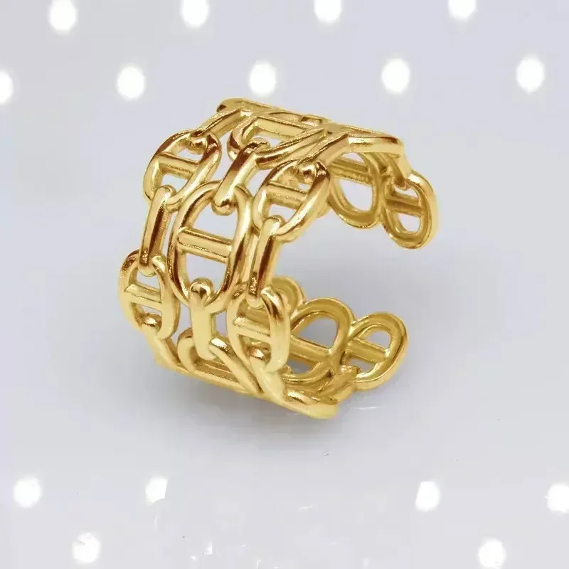 Trendy Cool New Products, Bare Body Three-Layer Hollow pig nose Ring Opening Average Size Men's and Women's Temperament Jewelry