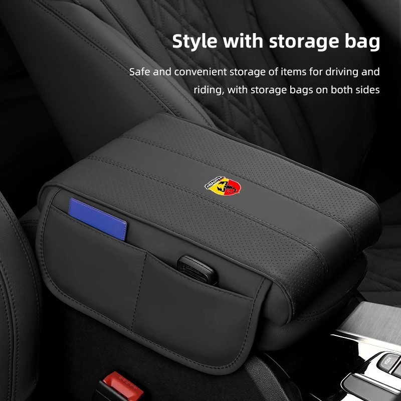 Auto Leder Armlehne Box Pad Memory Foam Armlehne Matte Für Fiat Abarth 500e Panda Tipo FR Argo Freemont Viaggio Bravo Punto Doblo