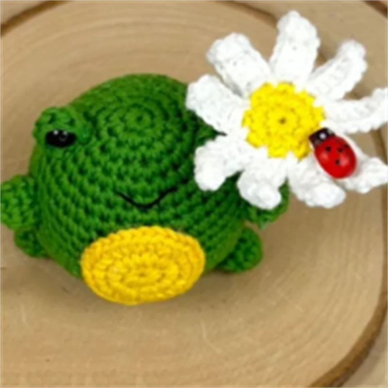 Creative Funny Crochet Frog Lotus leaf Sewant mushrooms Desk Decor Chicken Frog Dolls Cheer Up Gifts Home Room Decorations