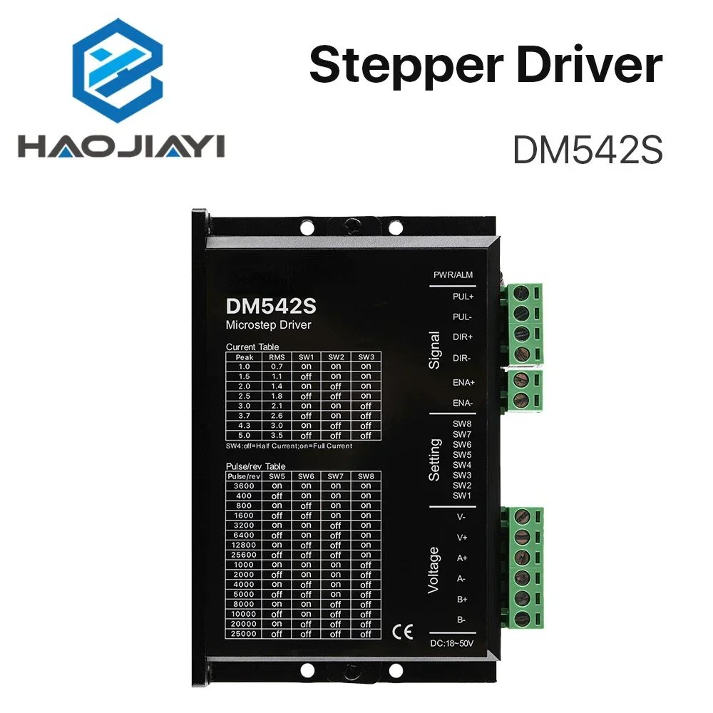 2-Phase Stepper Motor Driver DM542S Supply Voltage 18-50VDC Output 1.0-5.0A Current