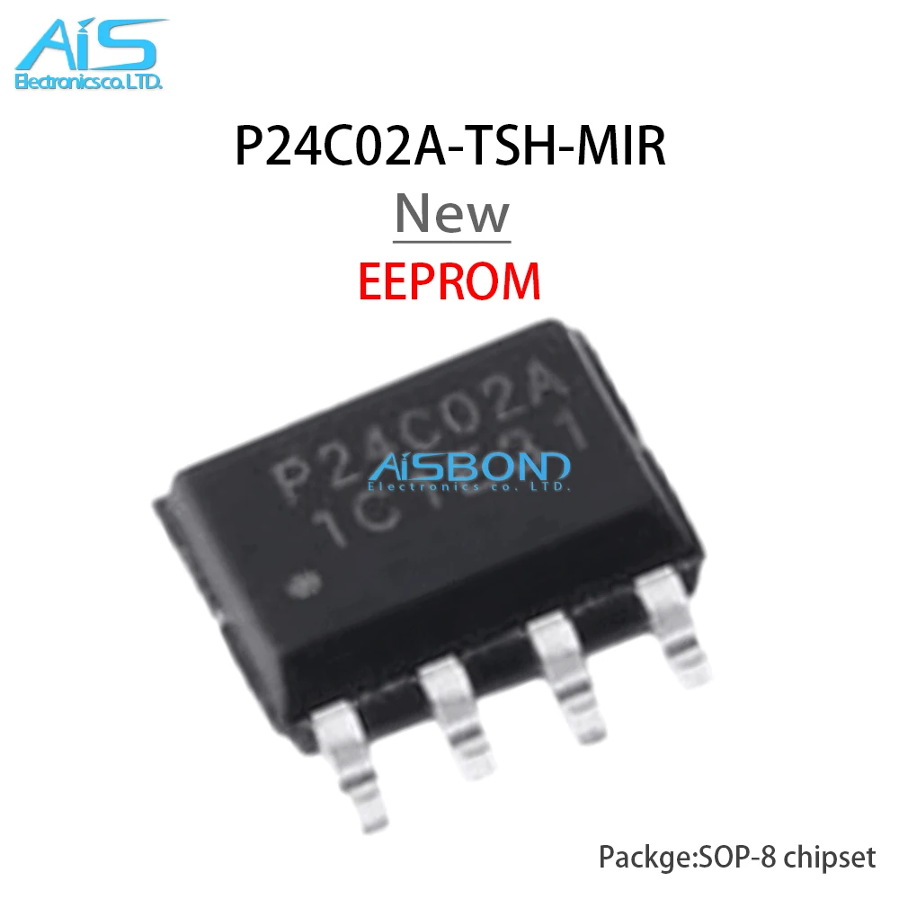 10Pcs/Lot New P24C02A-SSH-MIR P24C02A I2C Compatible Serial EEPROM IC 2Kbits 256 bytes SOP-8 Chip