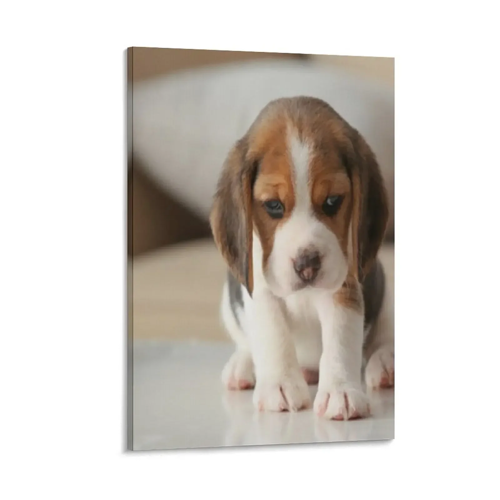 

Cute beagle puppy at home Canvas Painting Decorative paintings Wall decoration poster Wall decoration frame