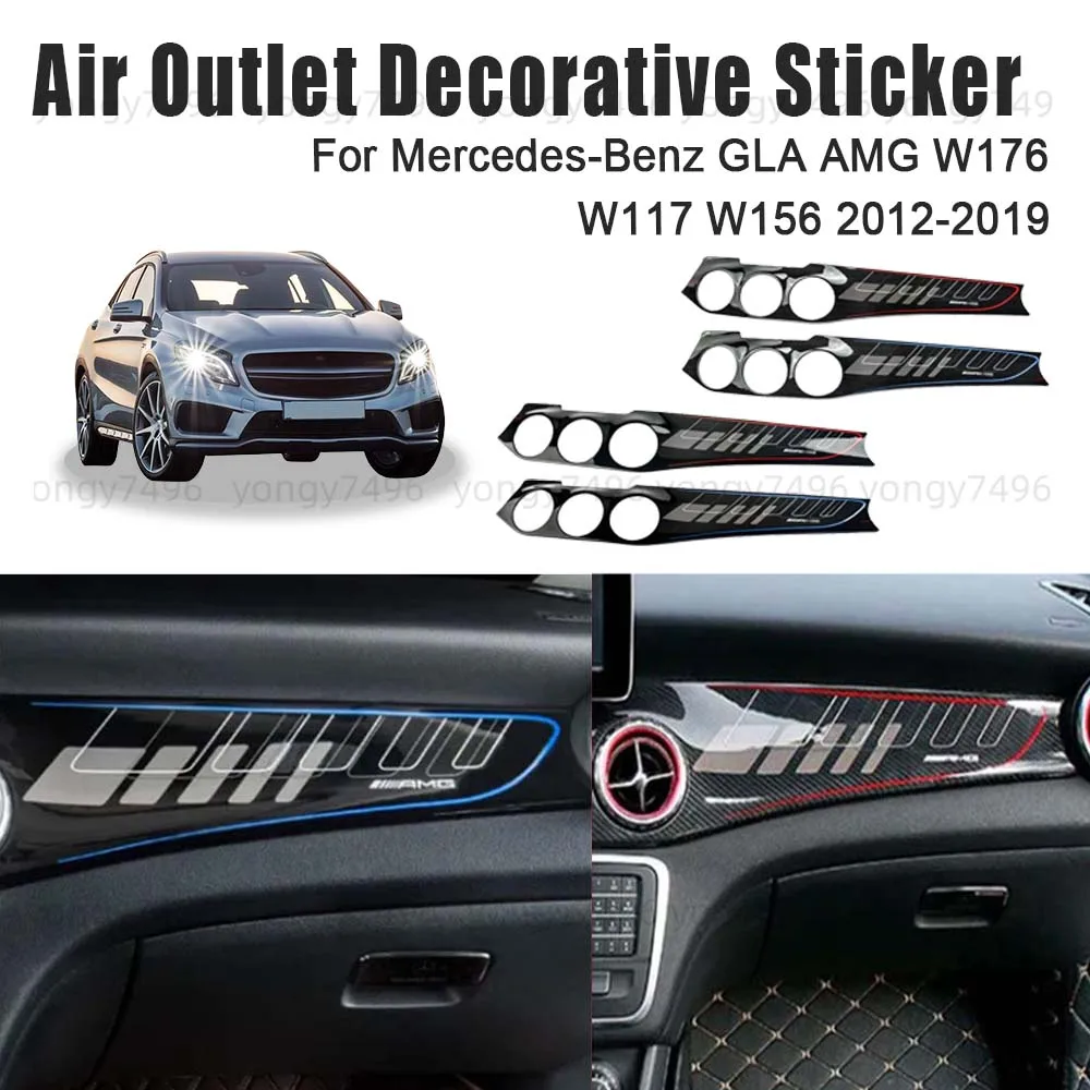 

Air Outlet Decorative Sticker For Mercedes-Benz GLA AMG W176 W117 W156 2012 2013 2014 2015 2016 2017 2018 2019 Carbon Fiber