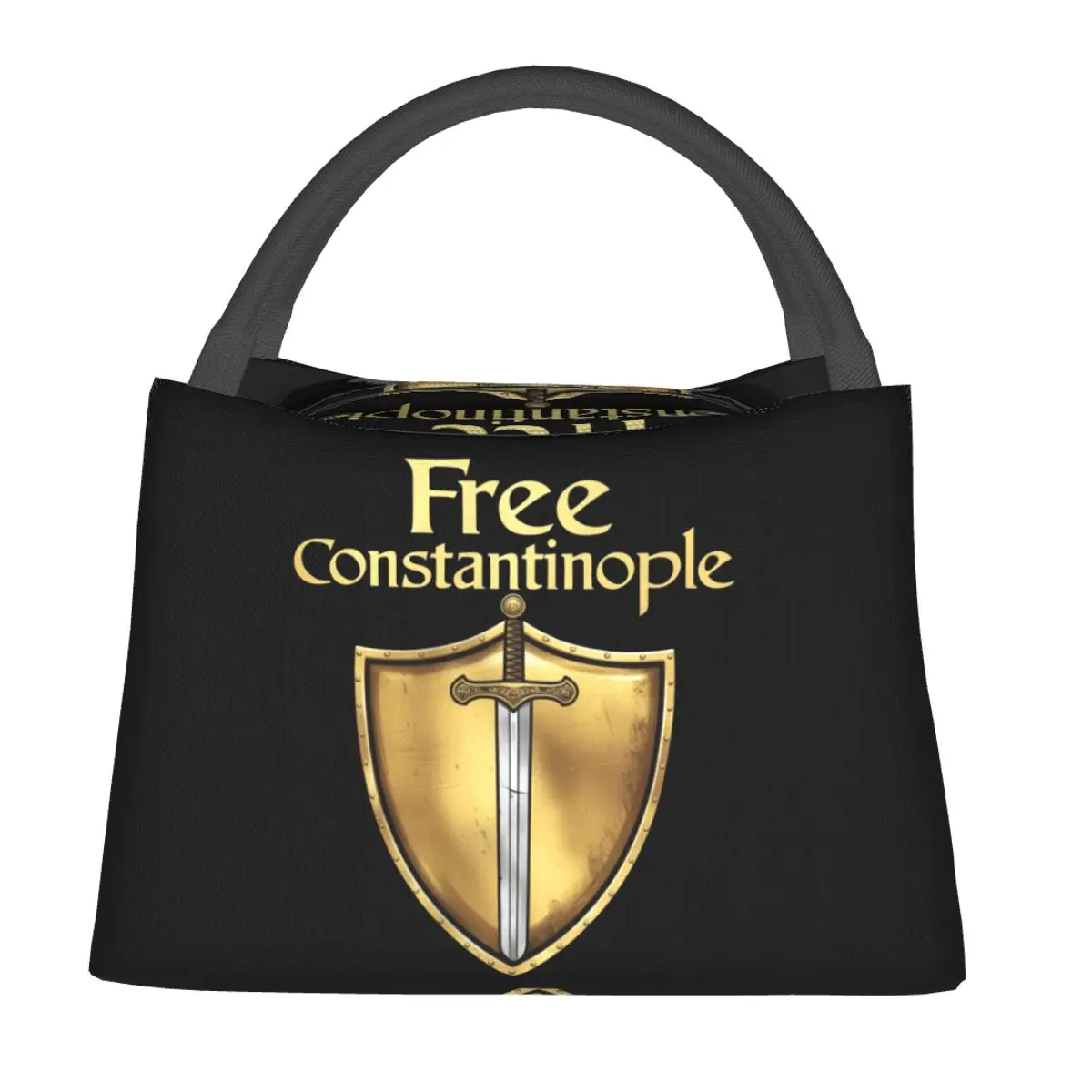 Free Constantinople Bold Historical Statement Insulated Lunch Bag for Women Kids Portable Food Boxes Thermal Lunch Box Tote