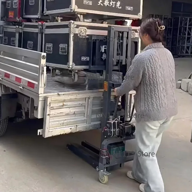 Portable Small Forklift Stacker 300kg Load Capacity 1.6m Detachable Design for Loading Unloading Stage Lighting Flight Cases