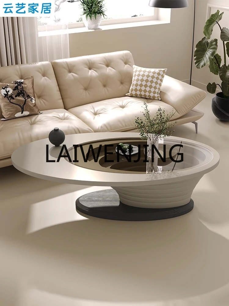 RWJ Spiral Shaped Tempered Glass Tea Table Advanced