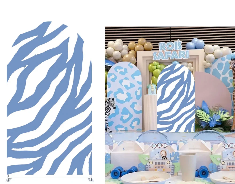 Coperture colorate per fondali ad arco con struttura zebrata per feste, pannelli ad arco puntelli per decorazioni per feste di compleanno di nozze, tessuto elastico
