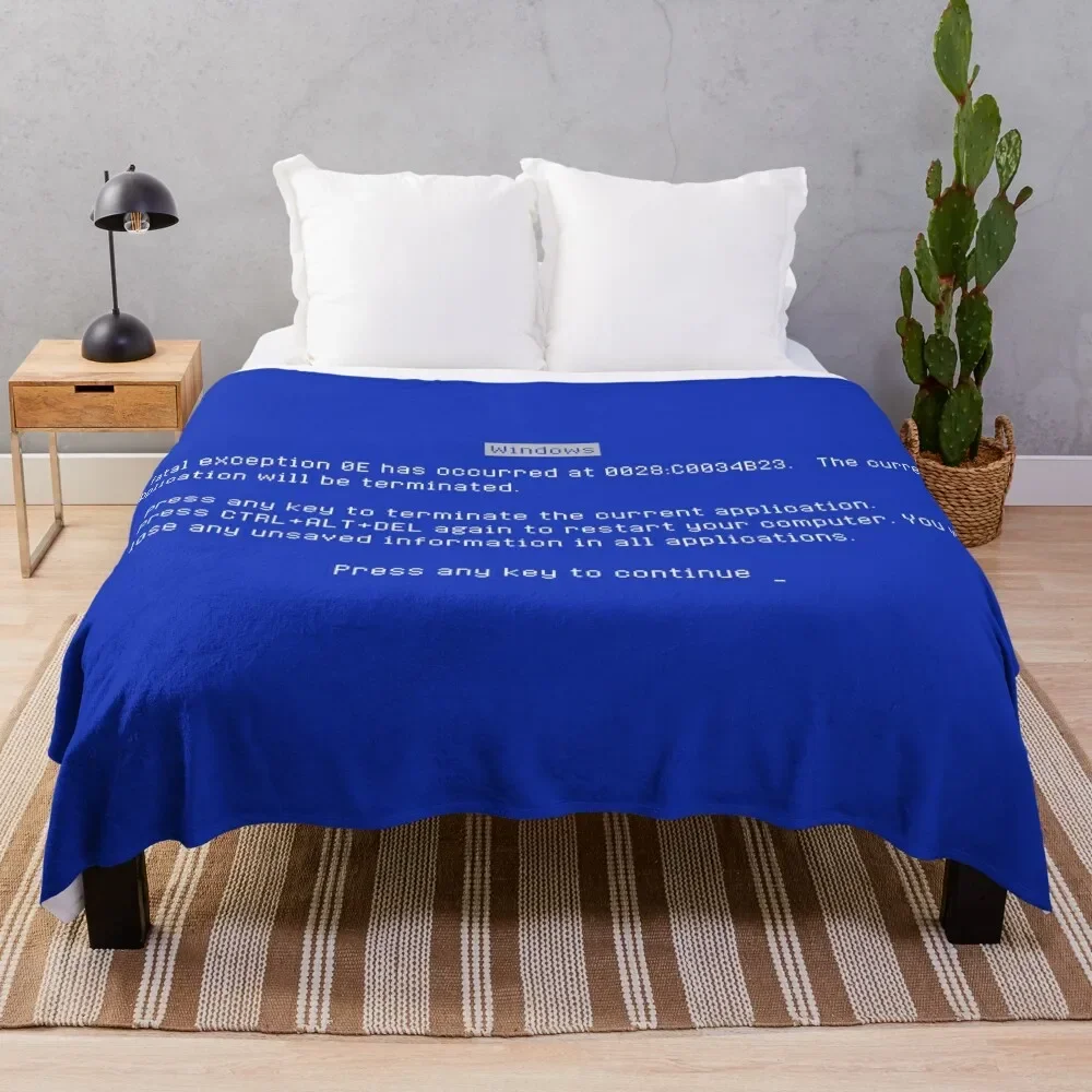 

Blue Screen of Death (BSOD) Throw Blanket Camping Soft Plush Plaid Decorative Sofa Thins Sofa Blankets