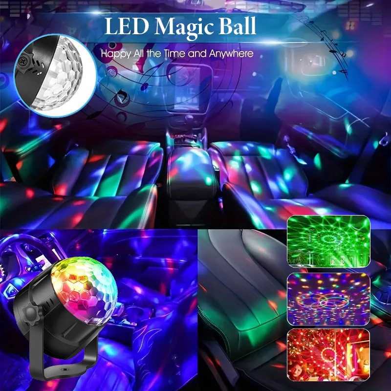 

RGB Christmas Gift Party Club Laser Show Lamp Colors Strobe Light Sound Activated Stage with Remote Control Disco Ball Lamps