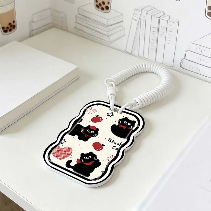 Cards Cover for Kpop Photocard Holder Photo Protector Student Bus/Meal Card Protection Case Stretchable Spring Cord